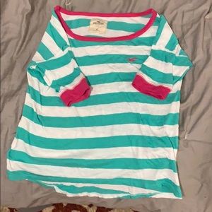 Hollister striped quarter-sleeve shirt